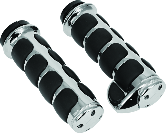 Kuryakyn Premium ISO Grips With Throttle Boss Throttle-By-Wire Chrome Kuryakyn Grips  AXOPROS
