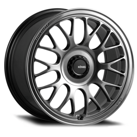 Konig Konig MRK1 15x7 4x100 ET35 Hyper Carbon Wheel w/ Gloss Black Gear Cap/Logo/Cover Plate Wheels - Cast aftermarket performance part