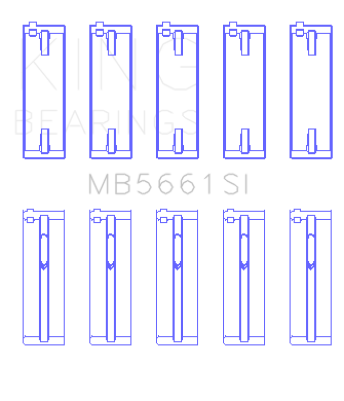King Volkswagen AMB/BYK/BBX Silicon Bi-Metal Aluminum Main Bearing Set - Size STD King Engine Bearings Bearings  AXOPROS