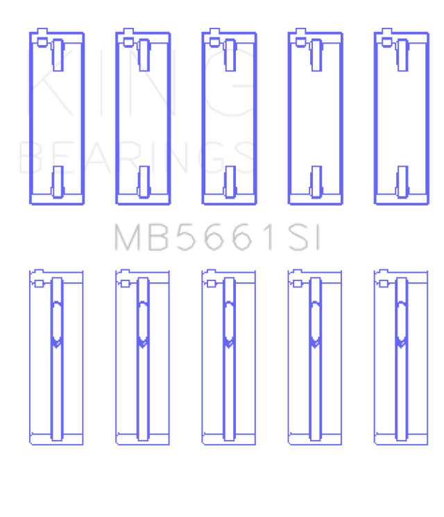 King Volkswagen AMB/BYK/BBX Silicon Bi-Metal Aluminum Main Bearing Set - Size STD King Engine Bearings Bearings  AXOPROS