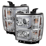 Spyder Chevy Silverado 1500 14-16 Projector Headlights Light Bar DRL Chrm PRO-YD-CS14-LBDRL-C SPYDER Headlights  AXOPROS