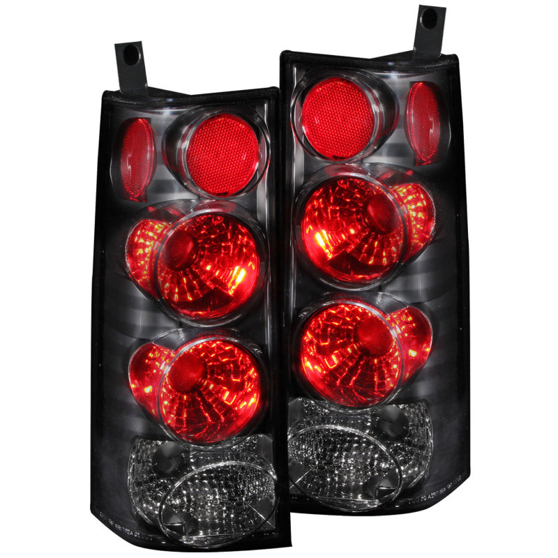 ANZO 2003-2015 Chevrolet Express Taillights Black ANZO Tail Lights  AXOPROS