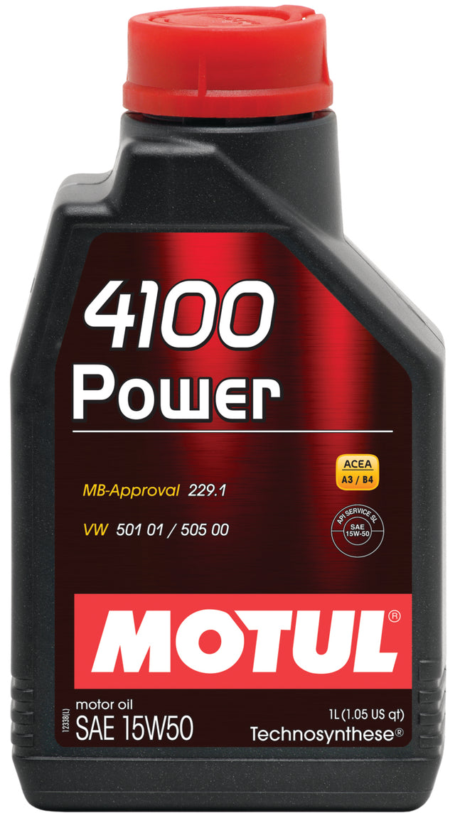 Motul 1L Engine Oil 4100 POWER 15W50 - VW 505 00 501 01 - MB 229.1 Motul Motor Oils  AXOPROS