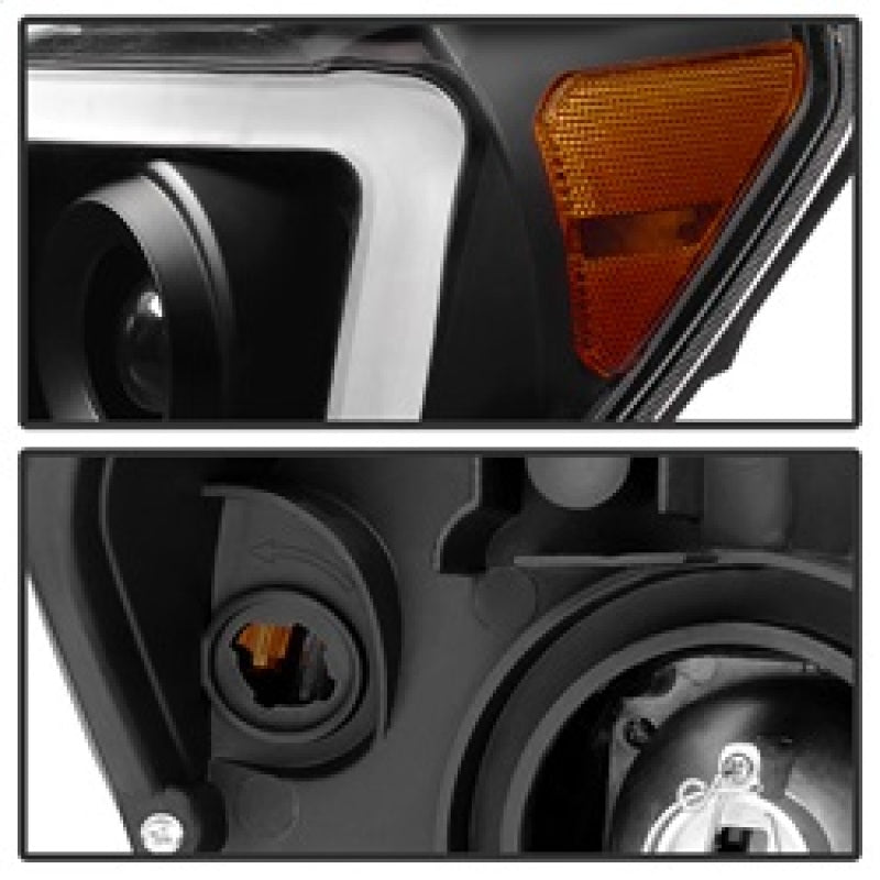 Xtune Toyota Tundra 07-13 LED Light Bar Projector Headlights Black PRO-JH-TTU07-LED-BK SPYDER Headlights  AXOPROS