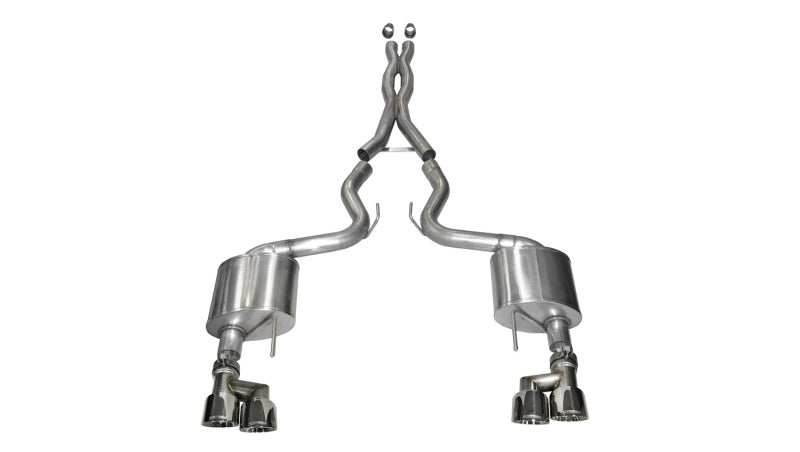 Corsa 2015-2017 Ford Mustang GT 5.0 3in Cat Back Exhaust Polish Quad Tips (Xtreme) CORSA Performance Catback  AXOPROS