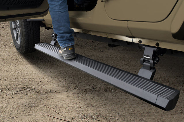RealTruck 18-24 Jeep Wrangler 4dr VoltStep Electric Running Board Kit (Drilling Req.) - Tex. Blk Go Rhino Running Boards  AXOPROS