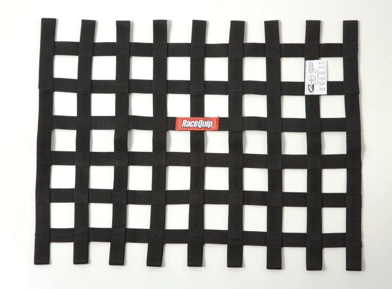 RaceQuip Black 18in H x 24W SFI Ribbon Window Net Racequip Window Nets  AXOPROS