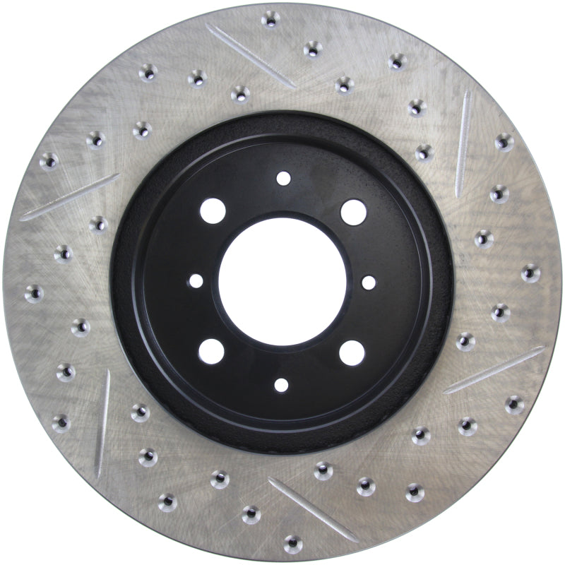 StopTech 90-01 Acura Integra (exc. Type R) / 01-05 Honda Civic / 07+ Honda Fit / 93-97 Del Sol VTEC Stoptech Brake Rotors - Slot & Drilled  AXOPROS