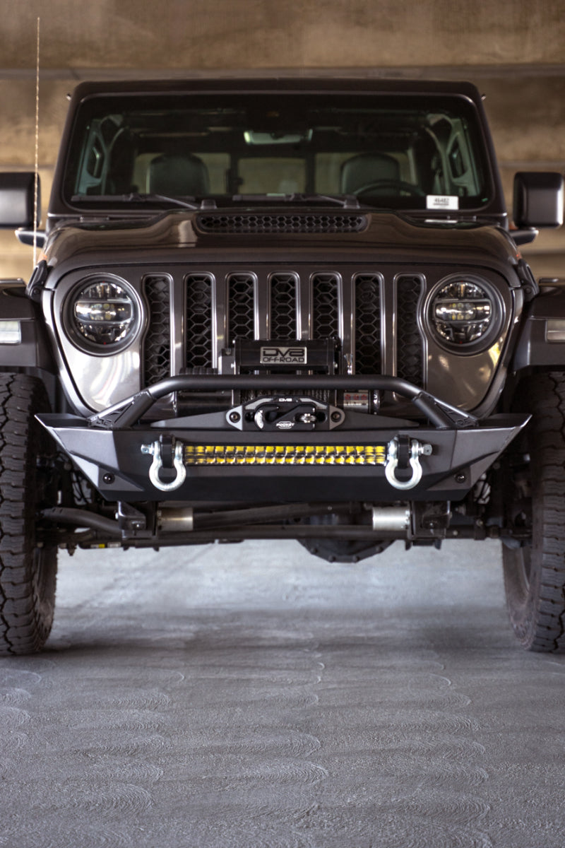DV8 Offroad 07-23 Jeep Wrangler JK/JL & Gladiator JT FS-1 Series Stubby Front Bumper DV8 Offroad Bumpers - Steel  AXOPROS