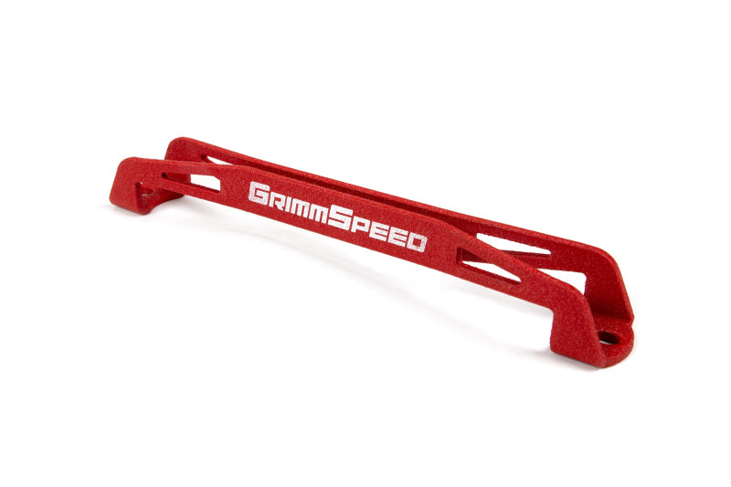 GrimmSpeed 08-18 Subaru WRX/STI Lightweight Battery Tie Down - Red GrimmSpeed Battery Tiedowns  AXOPROS