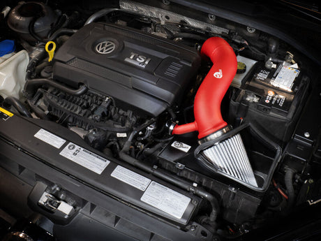 aFe aFe Rapid 15-21 VW GTI L4 2.0L Induction Red Edition Cold Air Intake System w/ Pro DRY S Filter Cold Air Intakes aftermarket performance part