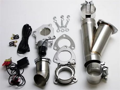Granatelli 2.25in Aluminized Mild Steel Electronic Exhaust Cutout w/Slip Fit & Band Clamps - AXOPROS