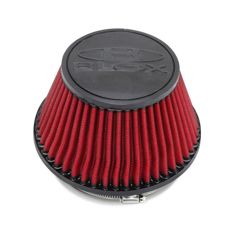 BLOX Racing Shorty Performance 5in Air Filter w/3in Velocity Stack and Coupler Kit BLOX Racing Air Filters - Direct Fit  AXOPROS