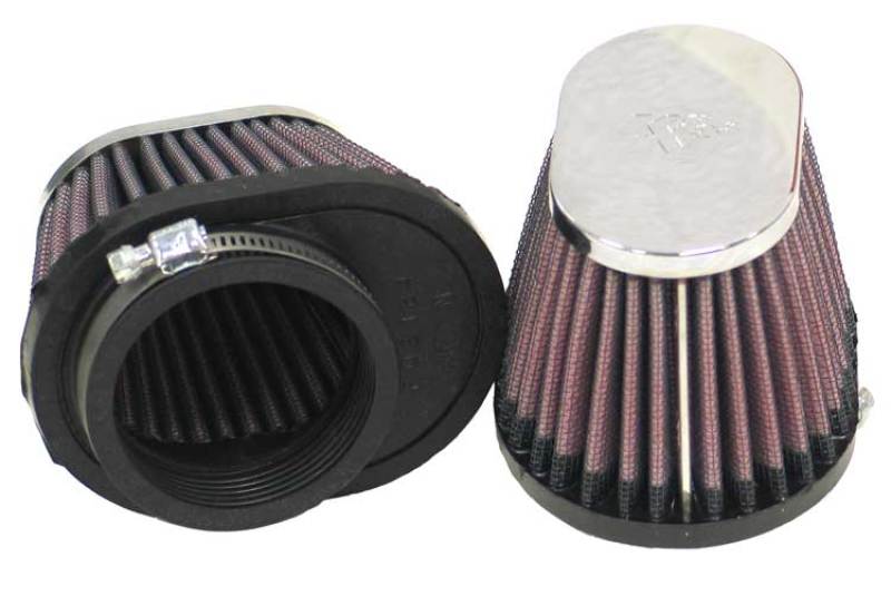 K&N Universal Chrome Filter 2 1/8in FLG / 4in x 3in Bottom / 2in Top / 2 3/4in Height (2 Per Box) K&N Engineering Air Filters - Direct Fit  AXOPROS