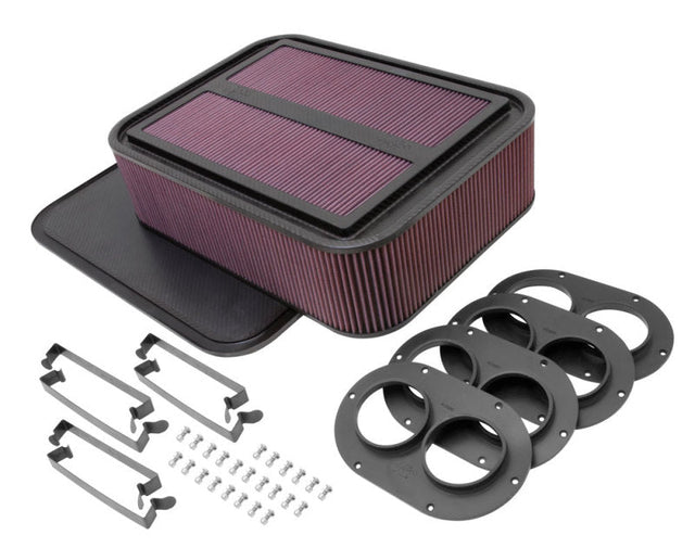 K&N Custom Racing Air Filter - Rectangular Carbon Fiber 4in Air Box w/ 2.75in Air Horn K&N Engineering Air Filters - Direct Fit  AXOPROS