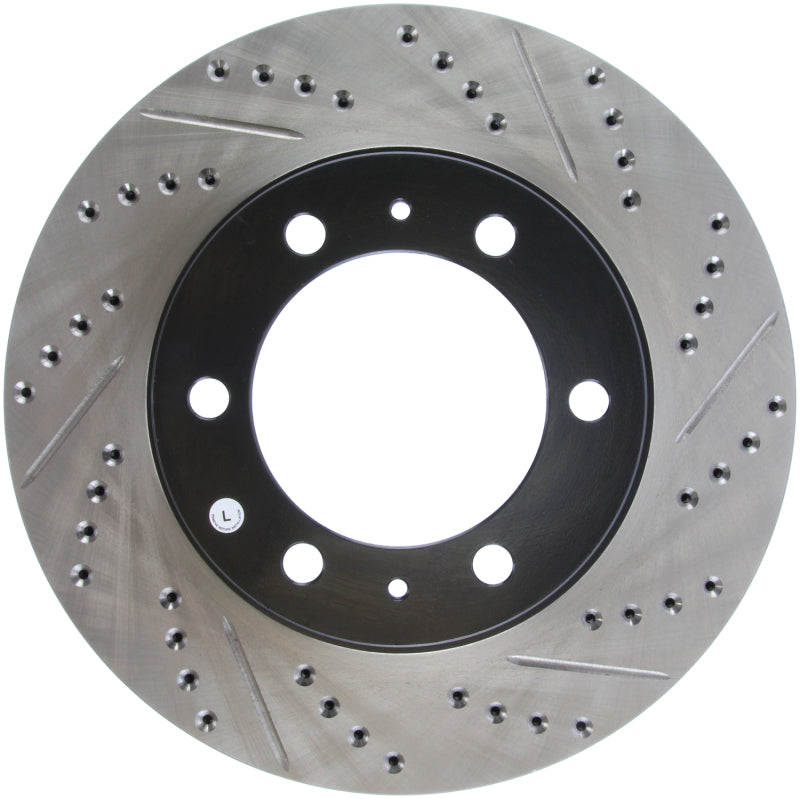 StopTech 07-08 Toyota FJ Cruiser / 05-08 Tacoma (6 lug) / 03-08 4 Runner (319mm disc) SportStop Slo Stoptech Brake Rotors - Slot & Drilled  AXOPROS