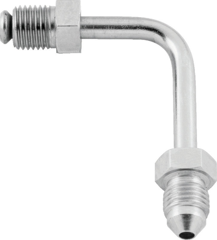 Twin Power Stainless Brake Fitting Male 3/8-24 Inverted Flare to AN-3 Male 90 Adaptor Tube Short TwinPower Fittings  AXOPROS