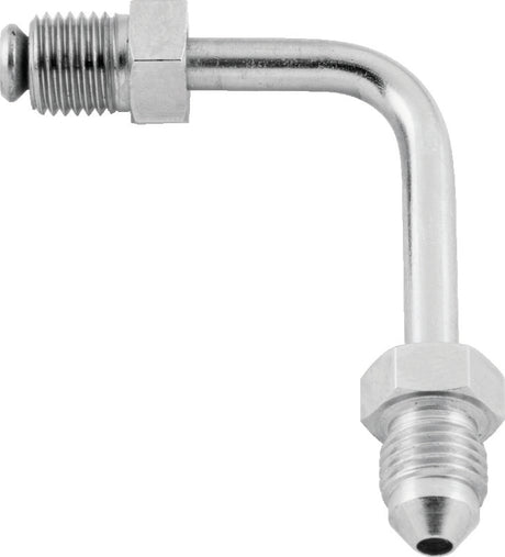 Twin Power Stainless Brake Fitting Male 3/8-24 Inverted Flare to AN-3 Male 90 Adaptor Tube Short TwinPower Fittings  AXOPROS