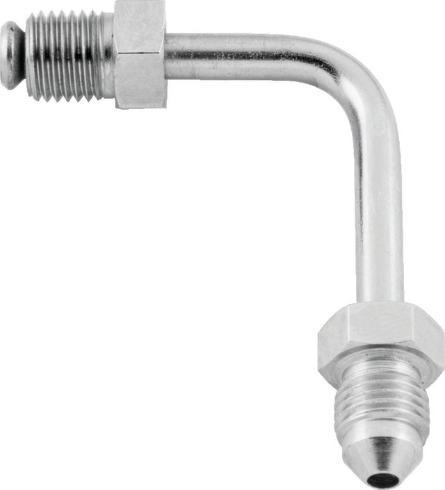 Twin Power Stainless Brake Fitting Male 3/8-24 Inverted Flare to AN-3 Male 90 Adaptor Tube Short TwinPower Fittings  AXOPROS