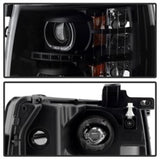 Xtune Chevy Silverado 1500/2500/3500 07-13 LED Halo Projector Headlights Black PRO-JH-CSIL07-CFB-BK SPYDER Headlights  AXOPROS