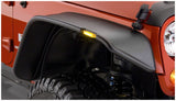 Bushwacker 07-18 Jeep Wrangler Unlimited Flat Style Flares 4pc 4-Door Sport Utility Only - Black Bushwacker Fender Flares  AXOPROS