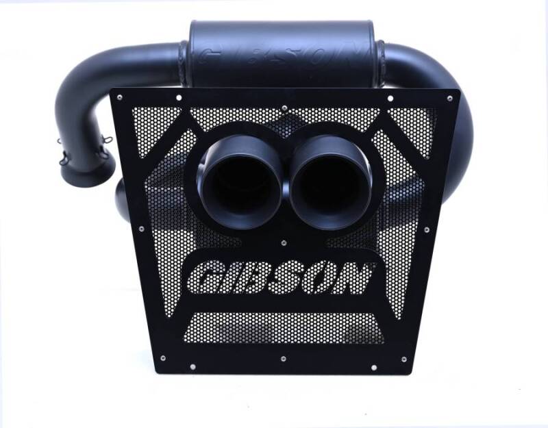 Gibson 2024 Cam-Am Maverick R 4in. T304 Stainless Round Dual Wall Slash-Cut Tip - Black Ceramic Gibson X Pipes  AXOPROS