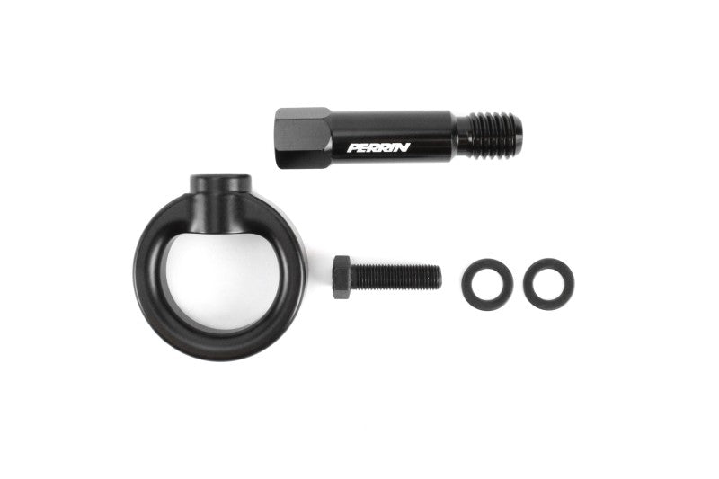 Perrin 2020 Toyota Supra Tow Hook Kit (Rear) - Black Perrin Performance Tow Hooks  AXOPROS