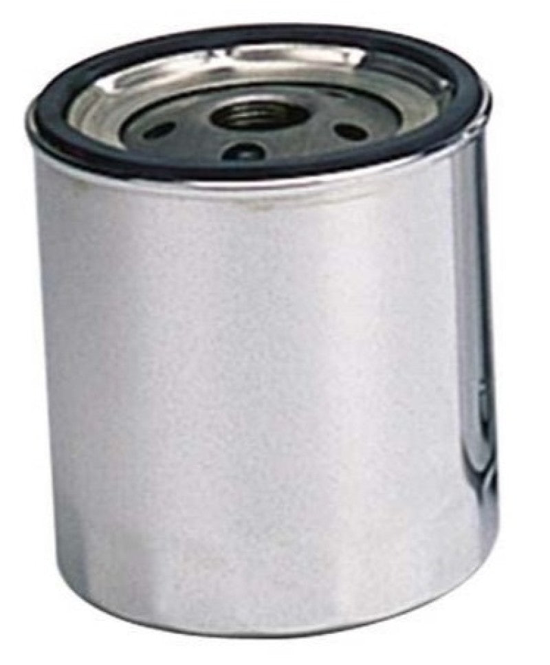 Moroso Chevrolet 13/16in Thread 4-9/32in Tall Oil Filter - Chrome Moroso Oil Filters  AXOPROS