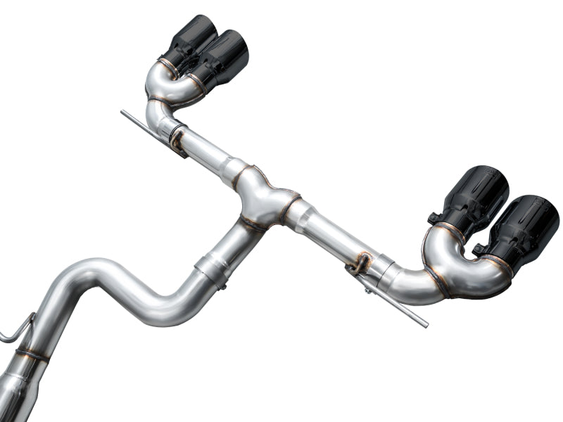 AWE MK8 Volkswagen Golf R 3in Track Edition Quad Exhaust - Diamond Black Tips AWE Tuning Catback  AXOPROS