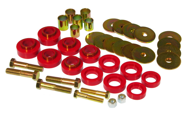 Prothane 67-81 Chevy Camaro Body Mount Kit w/ Hardware - Red Prothane Bushing Kits  AXOPROS