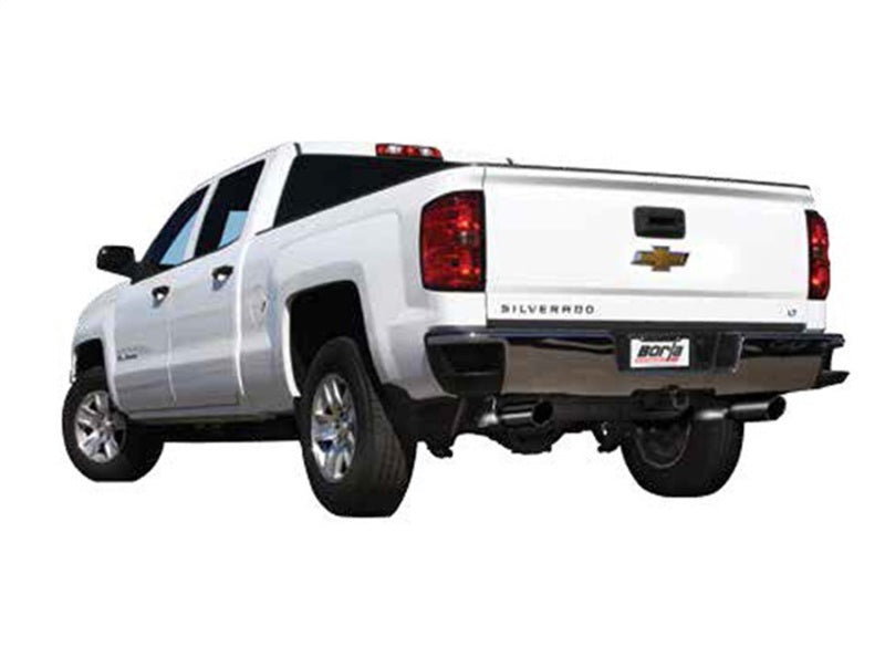Borla 14 Sierra 1500 C/B S-Type Exh/2.75in Into Dual 2.25in Out 4in Split Rear Exit-Black Chrome Borla Catback  AXOPROS