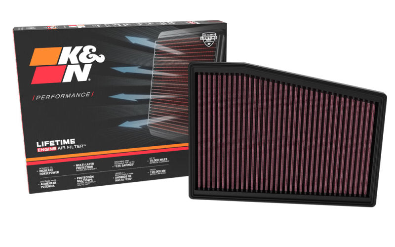 K&N 22-23 Cadillac CT5 V8-6.4L Replacement Air Filter K&N Engineering Air Filters - Drop In  AXOPROS