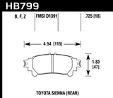 Hawk 14-16 Toyota Highlander Performance Ceramic Street Rear Brake Pads Hawk Performance Brake Pads - Performance  AXOPROS