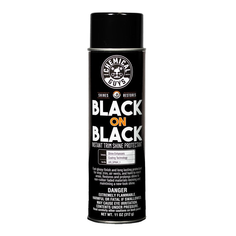 Chemical Guys Black on Black Instant Trim Shine Spray Dressing - 11oz (Aerosol) Chemical Guys Surface Cleaners  AXOPROS