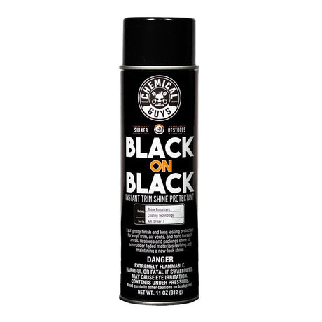 Chemical Guys Black on Black Instant Trim Shine Spray Dressing - 11oz (Aerosol) Chemical Guys Surface Cleaners  AXOPROS