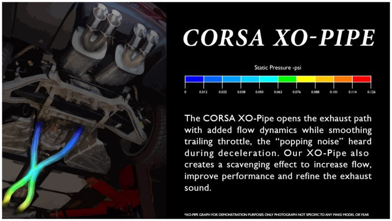 Corsa 1997-2004 Chevrolet Corvette C5 Z06 5.7L V8 XO Pipe Exhaust CORSA Performance X Pipes  AXOPROS