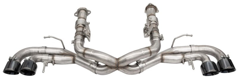 Corsa 20-24 Corvette C8 3in Xtreme Cat-Back Exhaust 4.5in Blk Quad Tips - Integrates stock AFM Valve CORSA Performance Catback  AXOPROS