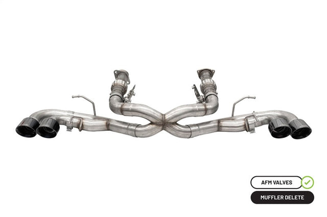 Corsa 20-24 Corvette C8 3in Xtreme Cat-Back Exhaust 4.5in Blk Quad Tips - Integrates stock AFM Valve CORSA Performance Catback  AXOPROS