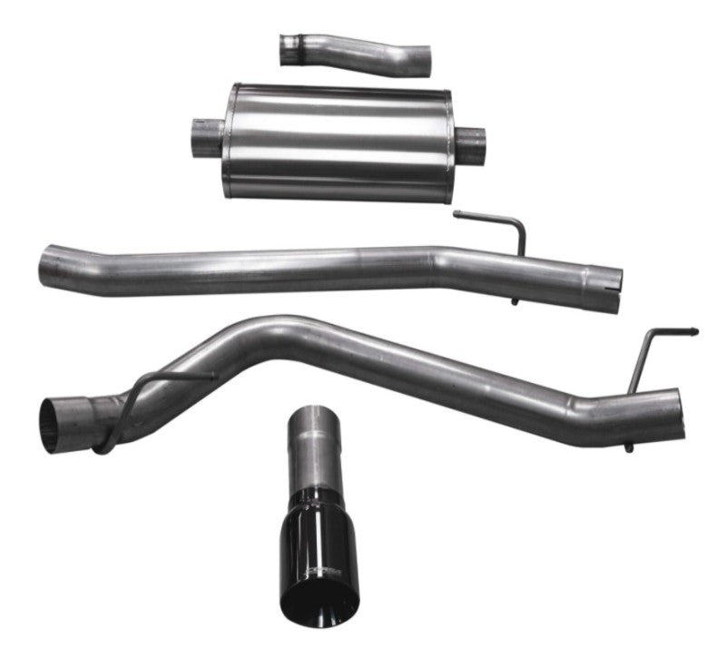 Corsa 20-25 Jeep Gladiator JT 3.6L Single Side Exit Cat-Back Exhaust System w/ Single 4in Black Tip CORSA Performance Catback  AXOPROS
