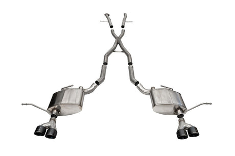 Corsa 2014-2021 Jeep Grand Cherokee Xtreme 2.5in Cat-Back Dual Rear Exit w/Twin 4in Black PVD Tips CORSA Performance Catback  AXOPROS