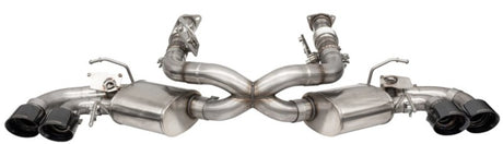 Corsa 2020-25 Corvette C8 3in Valved Cat-Back 4.5in Blk Quad Tips - Fits Factory Perf Exhaust w/ AFM CORSA Performance Catback  AXOPROS