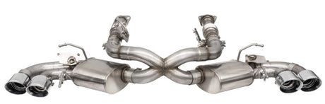 Corsa 2020-25 Corvette C8 3in Valved Cat-Back 4.5in Pol Quad Tips - Fits Factory Perf Exhaust w/ AFM CORSA Performance Catback  AXOPROS