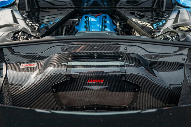Corsa 2020+ Chevrolet Corvette C8/Z06 Carbon Fiber Air Intake Trunk Panel with Polycarbonate CORSA Performance Carbon Accessories  AXOPROS