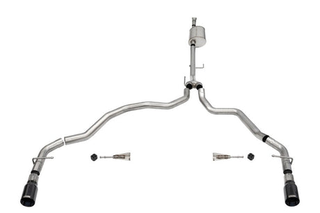 Corsa 2021-2024 Ford F-150 SuperCab/6.5in Bed 5.0L V8 Sport Cat-Back Dual Rear Exit-Black PVD CORSA Performance Catback  AXOPROS