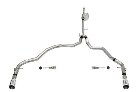 Corsa 2021-2024 Ford F-150 SuperCab/6.5in Bed 5.0L V8 Xtreme Cat-Back Dual Rear Exit-Polished CORSA Performance Catback  AXOPROS