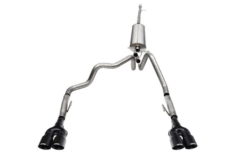 Corsa 2022-2024 Chevrolet Silverado 1500 Cat-Back Dual Rear Exit with Twin 4in Black Tips CORSA Performance Catback  AXOPROS