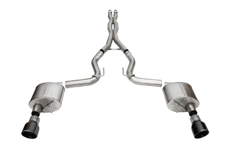 Corsa 2024 Ford Mustang GT Xtreme Cat-Back Ex. Sys. 3.0in Dual Rear Exit w/4.5in Black PVD Pro Tips CORSA Performance Catback  AXOPROS