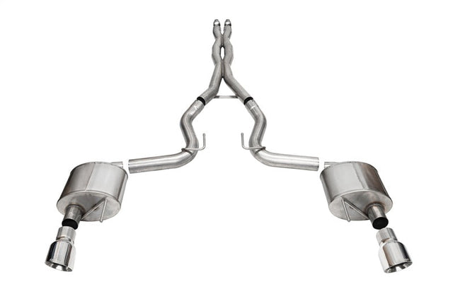 Corsa 2024 Ford Mustang GT Xtreme Cat-Back Exhaust Sys. 3.0in Dual Rear Exit w/4.5in Pro Series Tips CORSA Performance Catback  AXOPROS