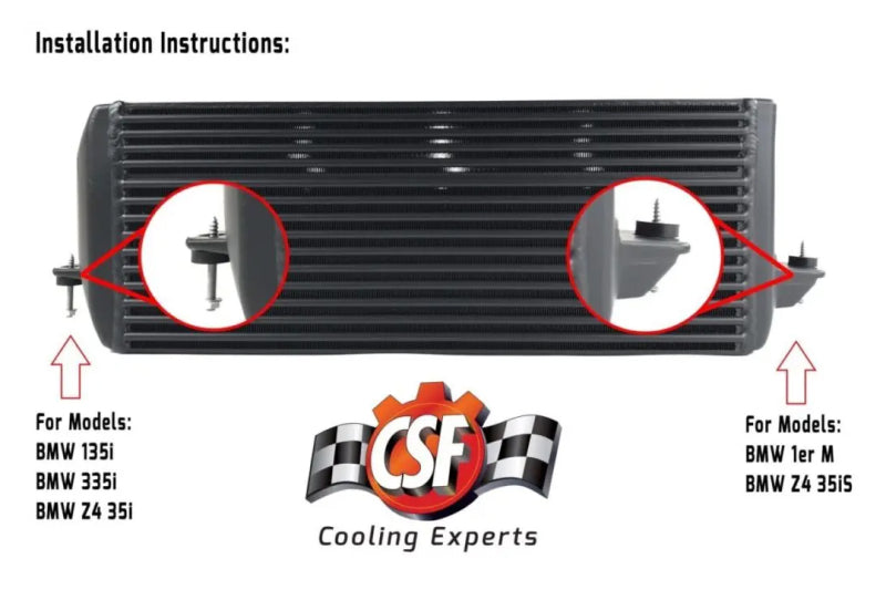 CSF 04-13 BMW 335i/xi (E90/E91/E92/E93) High Performance Stepped Core Bar/Plate Intercooler - Black CSF Intercoolers  AXOPROS