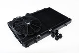 CSF 96-07 Mitsubishi Evo 4/5/6/7/8/9 Full-Slim Radiator w/12in Fan & Shroud/-16AN - Black CSF Radiators  AXOPROS